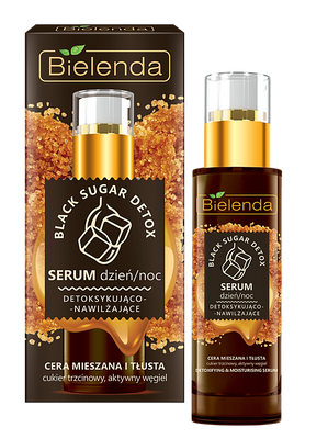 Bielenda Black Sugar Detox Detoxifying and Moisturizing Day Night Serum for Oily and Combination Skin 30g