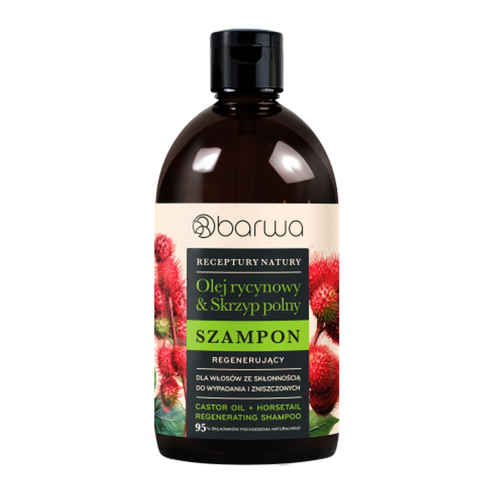 Barwa Nature's Recipe Regenerating Shampoo Castor Oil Horsetail for Damaged Hair Prone to Falling Out 380ml
