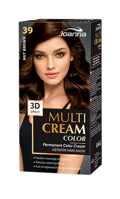 Joanna Multi Cream Permanent Intensive Hair Color Dye Care 39 Nut Brown 60x40x20g