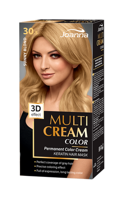 Joanna Multi Cream Permanent Intensive Hair Color Dye Care 30.5 Sunny Blonde 60x40x20g