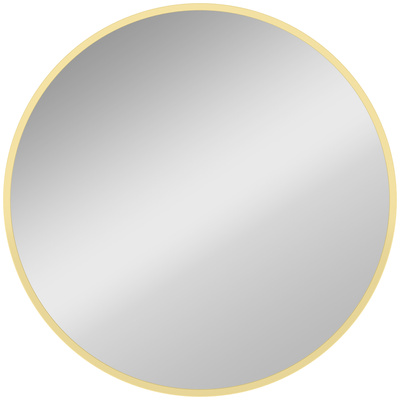 HOMCOM 61cm Decorative Wall Mirror for Bedroom Living Room, Modern Round Bathroom Mirror for Home Decor, Gold Tone