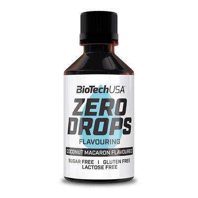BioTechUSA Zero Drops Coconut Macaron Sugar-Free Flavor Drops For Flavoring Food and Drinks 50ml