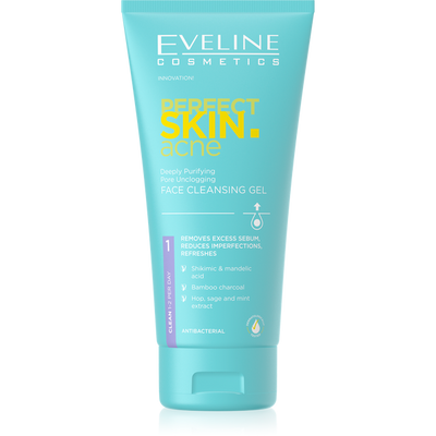Eveline Perfect Skin Acne Deep Cleansing Wash Gel Unblocking Pores for Problematic Skin 150ml
