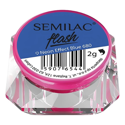 Semilac Flash Neon Effect - 680 Blue Nail Powder 2g