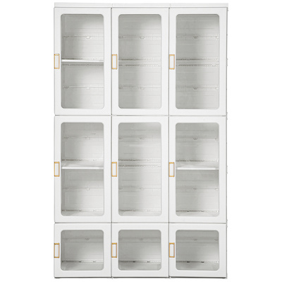 HOMCOM Portable Clothes Wardrobe for Bedroom, Foldable Clothes Organiser with Cube Storage, Hanging Rods, Magnet Doors, White