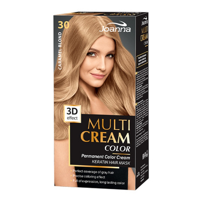 Joanna Multi Cream Permanent Intensive Hair Color Dye Care 30 Caramel Blond 60x40x20g