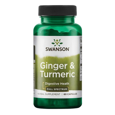 Swanson Ginger & Turmeric for Digestive and Immune Support 60 Capsules