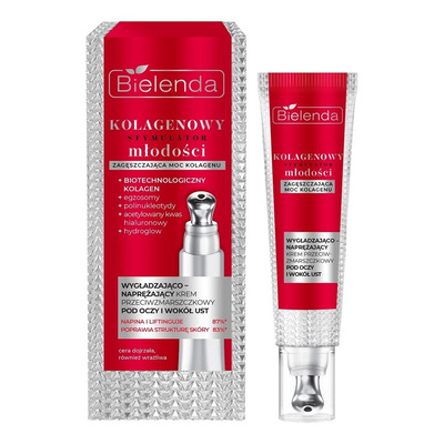 Bielenda Collagen Youth Stimulator Smoothing Firming Anti-Wrinkle Cream for Eyes and Mouth 15ml