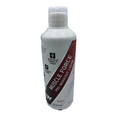 Muscle Force Liquid Pre-Workout, Peach - 500 ml.