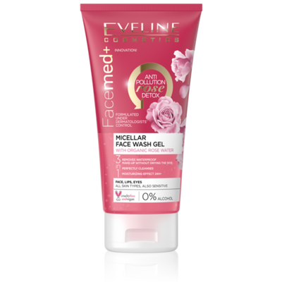 Eveline FaceMed+ Micellar Face Wash Gel with Organic Rose Water for All Skin Types 150ml