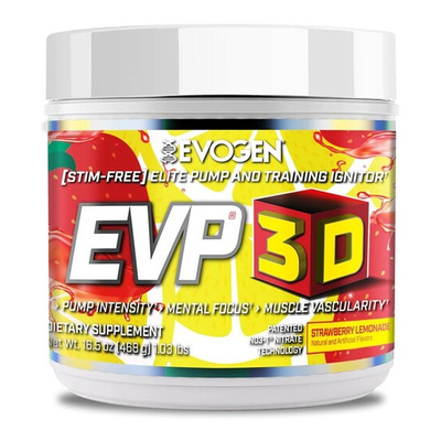 Evogen EVP 3D Strawberry Lemonade Stim-Free Pre-Workout for Pump and Focus 468g