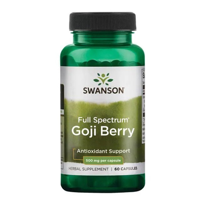 Swanson Goji Berry 500mg for Daily Vitality & Wellness 60 Capsules