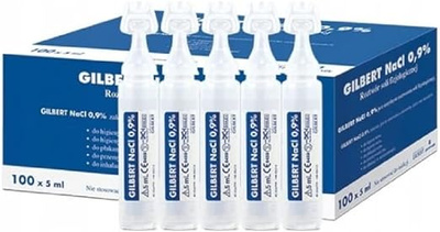 Gilbert Saline Solution NaCl 0.9% for Nose Eyes and Inhalation 5x5ml