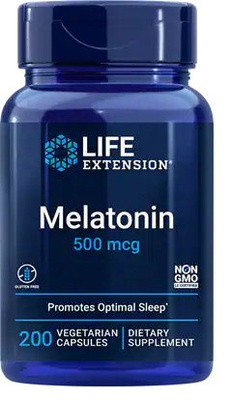 Life Extension Melatonin 500mcg for Sleep Support 200 Vcaps