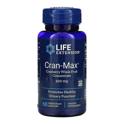 Life Extension Cran-Max Cranberry Whole Fruit Concentrate for Urinary Tract Health 500mg 60 Vcaps