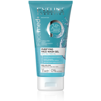 Eveline FaceMed+ Purifying Face Wash Gel with Tea Tree Oil for Combination and Oily Skin 150ml