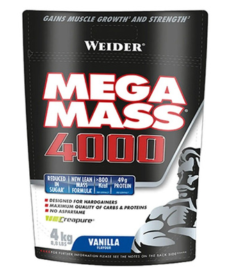 Weider Mega Mass 4000, Vanilla - 4000g