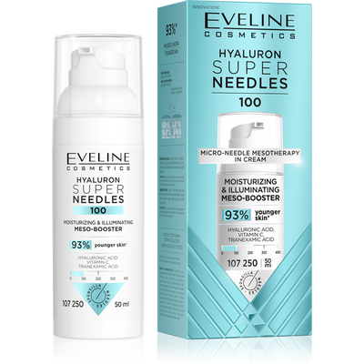 Eveline Super Needles Hyaluron 100 Moisturizing & Brightening Mezo-Booster 50ml