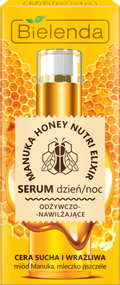 Bielenda Manuka Honey Nutri Elixir Nourishing Moisturizing Day Night Serum for Dry and Sensitive Skin 30g