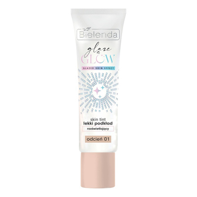 Bielenda GLAZE & GLOW, skin tint light illuminating foundation, shade 01, 30g
