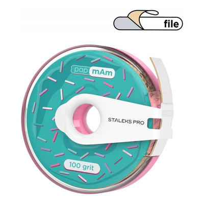 Staleks Pro Expert PapmAm Disposable White Abrasive Tape In Plastic Case 100 Grit  ATC-100w 7m