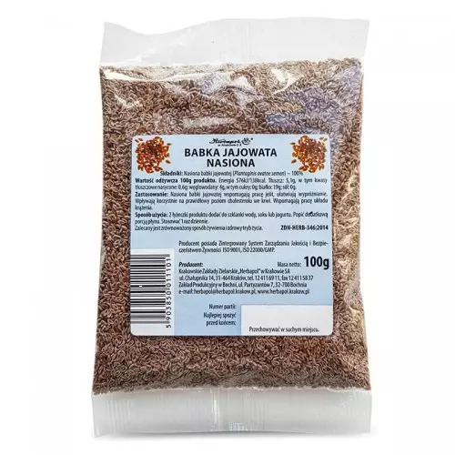 Herbapol Plantain Seeds for Intestines Processes and Cholesterol 100g Best Before 28.02.26