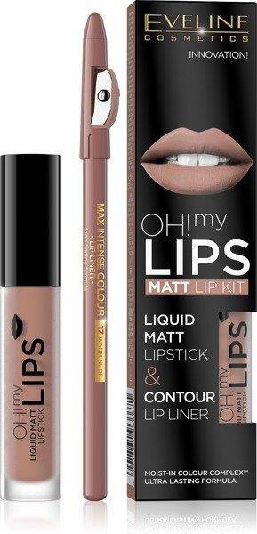 Eveline Oh My Lips Matt Liquid Lipstick and Lip Liner No. 01 Neutral Nude 1 Piece