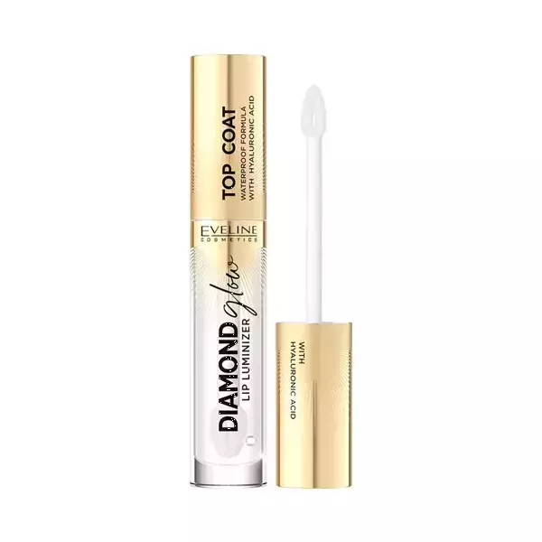 Eveline Diamond Glow Lip Luminizer with Hyaluronic Acid No 01 Transparent Top Coat 4.5ml