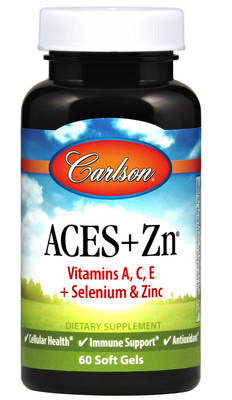 Carlson Labs ACES + Zn Antioxidant Formula for Immune Support 60 Softgels