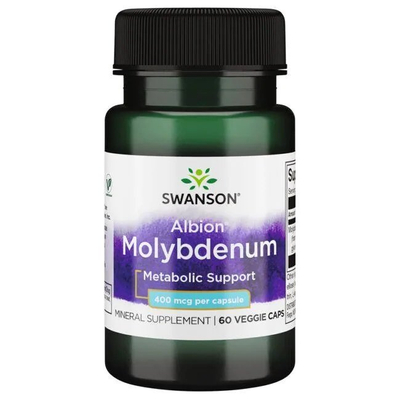 Swanson Albion Molybdenum 400mcg for Normal Metabolism Support 60 Vcaps