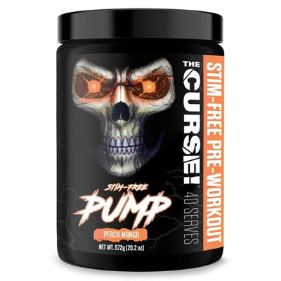 JNX Sports The Curse! Stim-Free Pump Pre-Workout Powder for Muscle Pump Peach Mango 572g