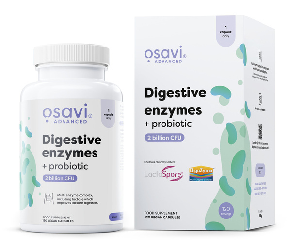 Osavi Digestive Enzymes + Probiotic 120 Vegan Caps