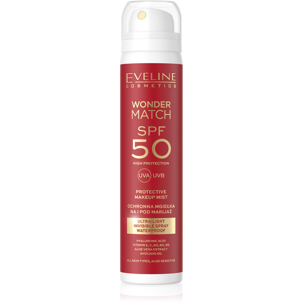 Eveline Wonder Match Ultralight Protective Mist SPF 50 On and Under Makeup 75ml