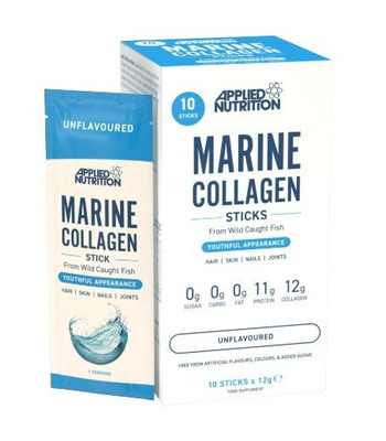 Applied Nutrition Marine Collagen Sticks Unflavoured for Skin Hair Nails and Joints 10 x 12g