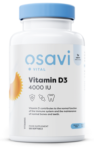 Osavi Vitamin D3 4000IU Supports Immunity Health Bones and Joints 120 Capsules