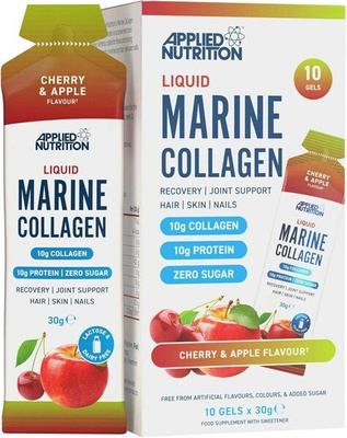 Applied Nutrition Liquid Marine Collagen Cherry and Apple for Healthy Skin Hair and Joints 10x30g