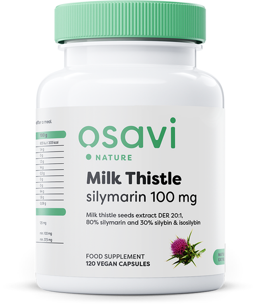 Osavi Milk Thistle Liver Support 100mg Silymarin 120 vegan caps