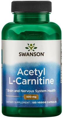 Swanson Acetyl L-Carnitine 500mg Supporting Energy Metabolism 100 Vcapsules