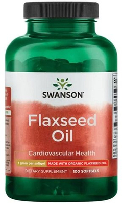 Swanson Flaxseed Oil 1000mg with Omega 3-6-9 100 Softgels