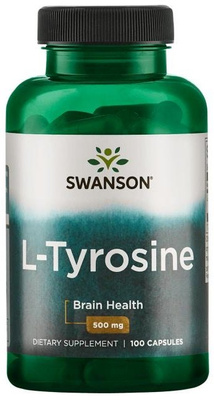 Swanson L-Tyrosine 500mg for Mind & Body Support 100 Capsules