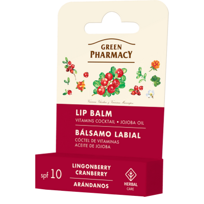 Green Pharmacy Vitamins Cocktail Lip Balm with Lingonberry and Cranberry SPF 10 4.8g