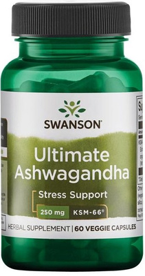 Swanson Ashwagandha KSM-66 250mg for Stress Support 60 Capsules