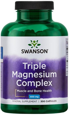 Swanson Triple Magnesium Complex 400mg for Muscle & Nerves 300 Capsules