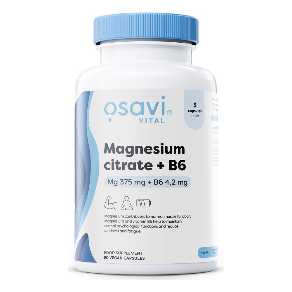Osavi Magnesium Citrate and B6 375mg 4.2mg 90 vcaps