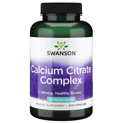 Swanson Calcium Citrate Complex 250mg for Bone Health 100 Capsules