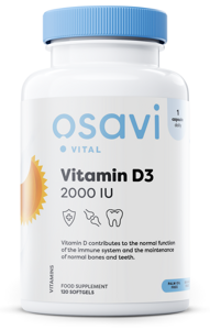 Osavi Vitamin D3 2000IU Supports Immune System and Bone Health 120 Softgels