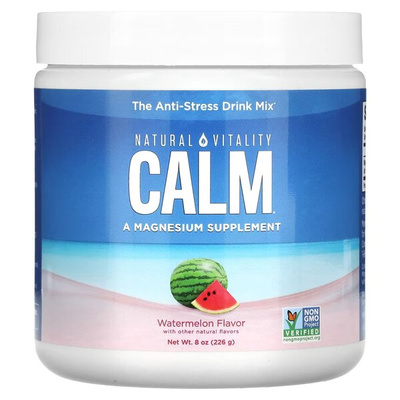 Natural Vitality Calm Magnesium Powder Watermelon for Relaxation and Stress 226g
