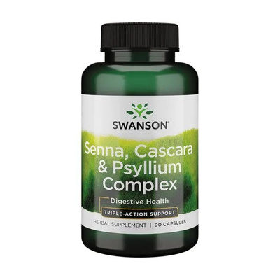 Swanson Senna Cascara and Psyllium for Digestive Health 90 Capsules