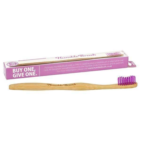 Humble Brush Eco-Friendly Bamboo Toothbrush for Adults Medium Purple 1 Piece