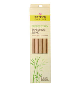 Sattva Ayurveda Bamboo Straws with Cleaner 5+1